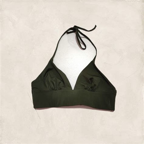 H M TRIANGLE BIKINI TOP Army Green On Carousell