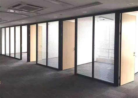 Anodized Frame Office Glass Partition Walls Half Height Glass Partition