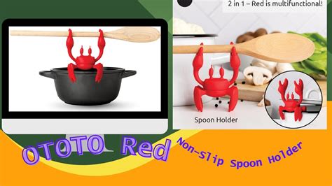 Ototo Red The Crab Silicone Utensil Rest Silicone Spoon Rest For Stove