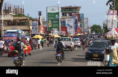 Accra Ghana Scenery Of Oxford Street In Osu Area Stock Video Footage