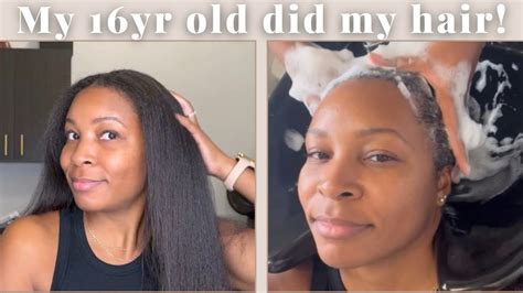 I Let My Daughter Blowdry My Hair 💆🏽‍♀️🫧 Naturalhair Over40