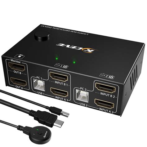Dual Monitor Kvm Switch Hdmi 2 Port 4k30hzmleeda Usb Hdmi Extended