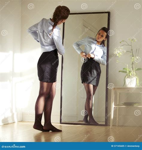 Beautiful Female Model Getting Ready For Work Stock Image Image 37145605