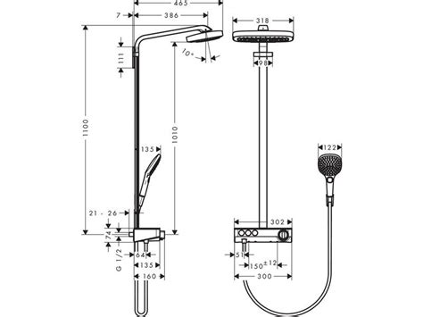 Hansgrohe Raindance Select E 300 3jet ShowerTablet Showerpipe BadDepot De