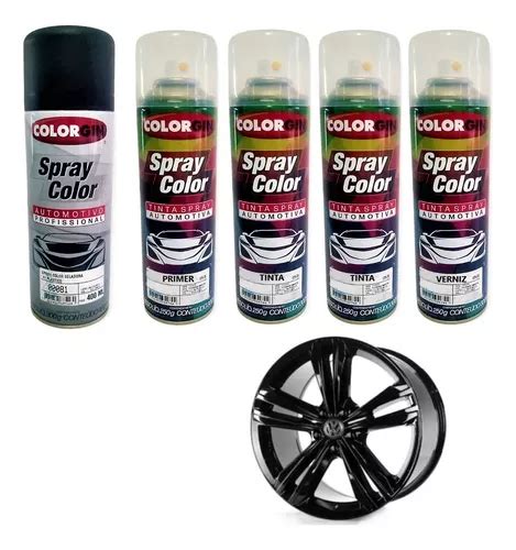 Kit Spray Tinta Automotiva Black Piano Verniz Selador Frete Gr Tis