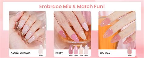 Amazon Beetles Dip Powder Nail Kit 6 Colors Jelly Pink Nude Milky Translucent Powder