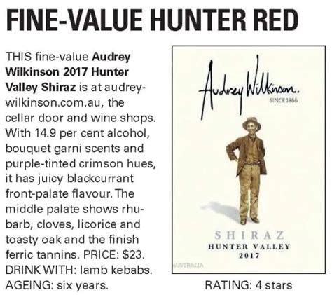 John Lewis 2017 Shiraz Reviews Audrey Wilkinson Hunter Valley Winery