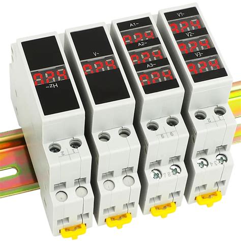 Din Rail Mount Three Phase Voltage Meter Ac 80 500V Mini Modular