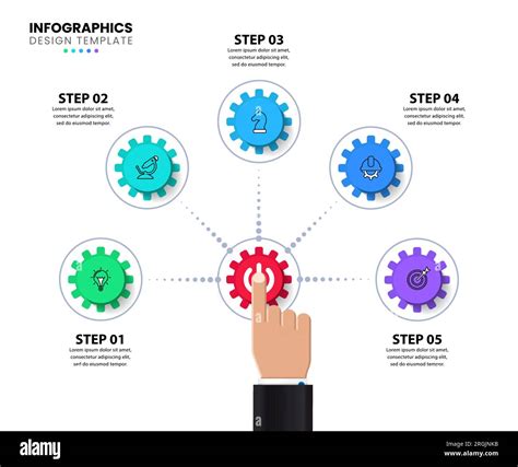 Infographic Template With Icons And 5 Options Or Steps Gears Can Be