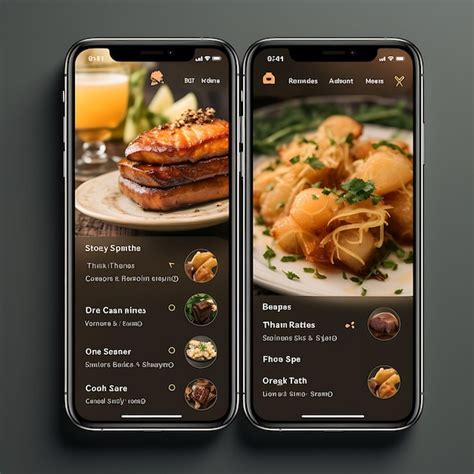 Premium AI Image Mobile App Design Of Food And Beverage Restaurant