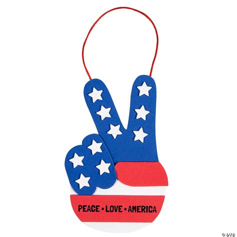 Patriotic Peace Hand Sign Craft Kit Makes 12 Oriental Trading