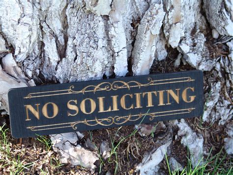 Wood No Soliciting Sign