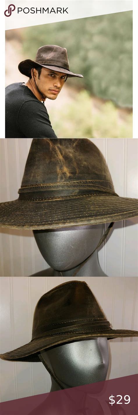 Dorfman Pacific Brown Outback Hat Med Outback Hat Hats Leather Band