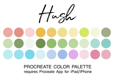 Hush Procreate Color Palette Graphic By Juliecampbelldesigns · Creative Fabrica