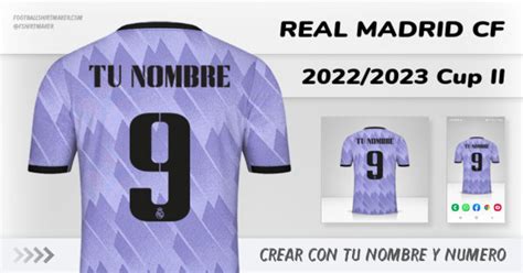 Crear jersey Real Madrid CF 2022 2023 Cup II con tu Nombre y Número