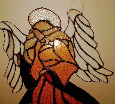 Stunning Guardian Angel Stained Glass Suncatcher Etsy