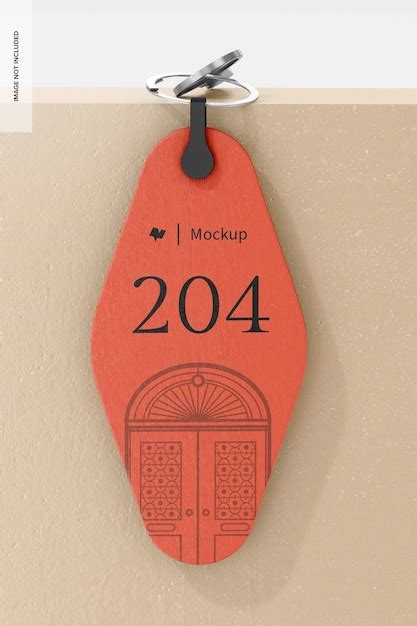 Premium Psd Hotel Keyring Mockup Front View