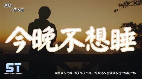 今晚不想睡 王大毛『今晚又不想睡 酒多喝了几杯，听我说人生海海不过一杯接一杯』【動態歌詞mv版 Lyrics Mv】 Youtube