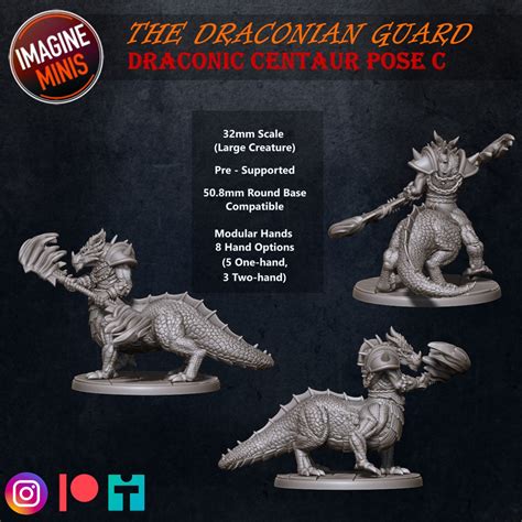 The Draconian Guard Draconic Centaur Pose C Minihoarder