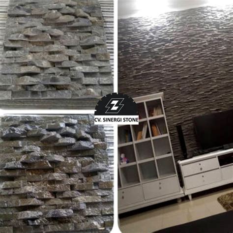 Jual Wall Cladding Batu Andesit Per Meter Persegi Tebal 2cm Ukuran