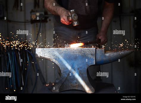 Blacksmith Hammering Hot Iron Hi Res Stock Photography And Images Alamy