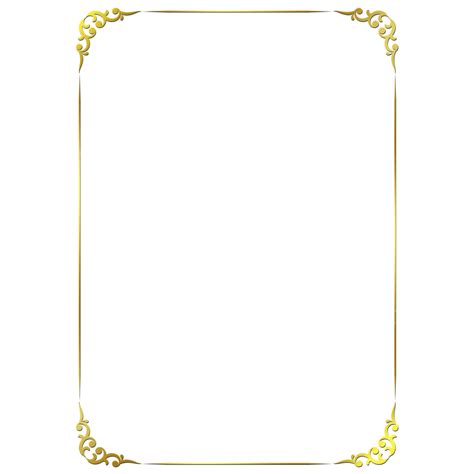 Gold Border A4 Paper Size Floral, A4 Border, Borders, Paper PNG ...