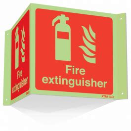 Xtra Glo Fire Extinguisher Projecting 3D Signs