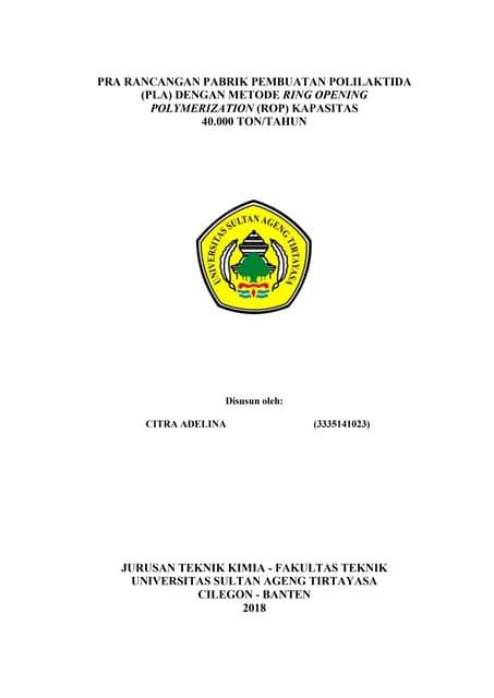 Pra Rancangan Pabrik Pdf