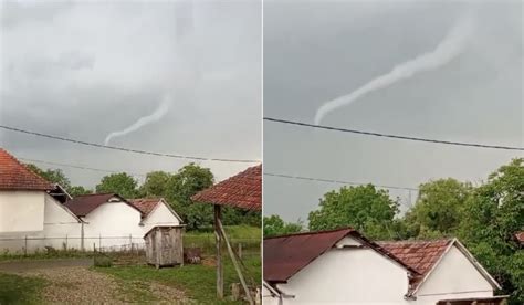 Fenomen meteo inedit pe cerul României O mini tornadă i a surprins