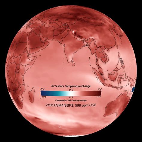 Climate Model Surface Temperature Change SSP1 Sustainability