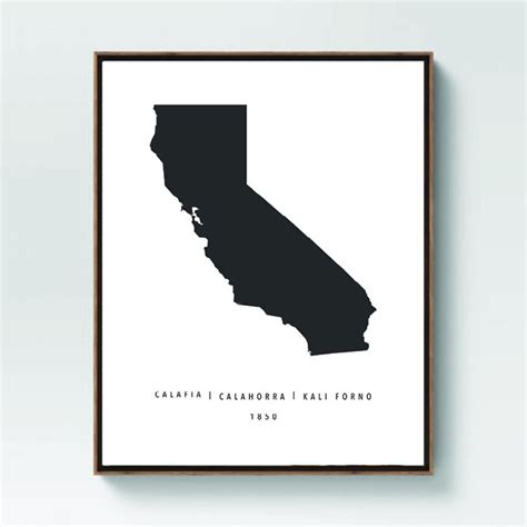 California State Statehood Printable Wall Art Typography - Etsy