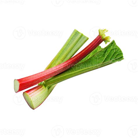 Ai Generated Floating Of Red And Green Rhubarb Without Shadow Isolated