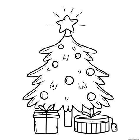 Coloriage Sapin Noel Star Lumineuse Decoration Dessin Sapin Noel à Imprimer