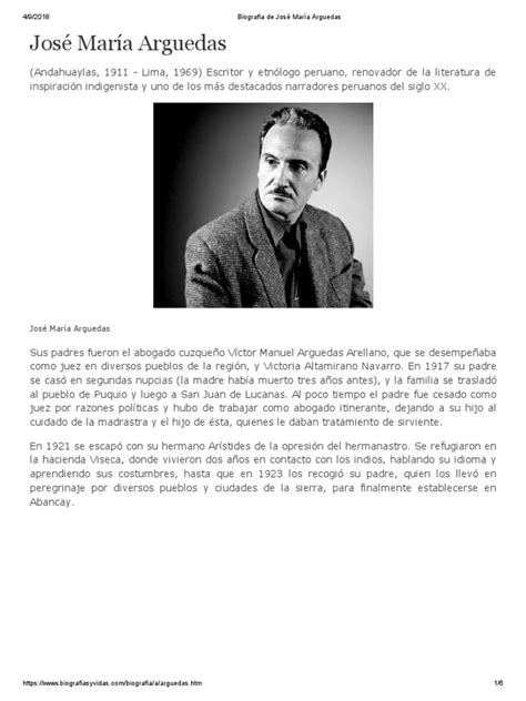 Biografia De José María Arguedas Crecimiento Personal