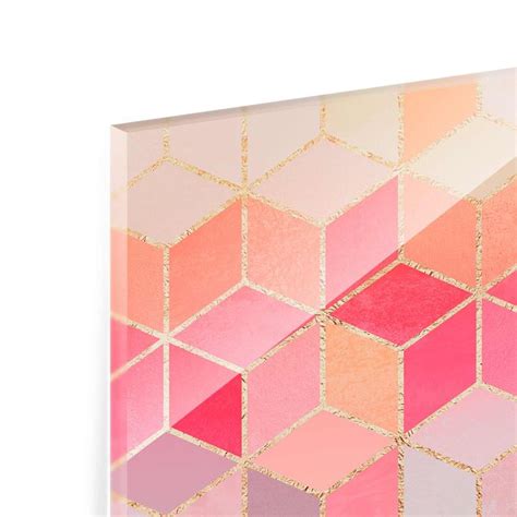 Buntes Pastell Goldene Geometrie Glasbild Im Hochformat 3 4 Bilderwelten