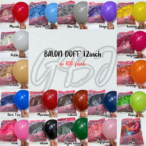 Jual GROSIR Balon DOFF Latex 12 Inch Isi 100pcs ZeXin Shopee