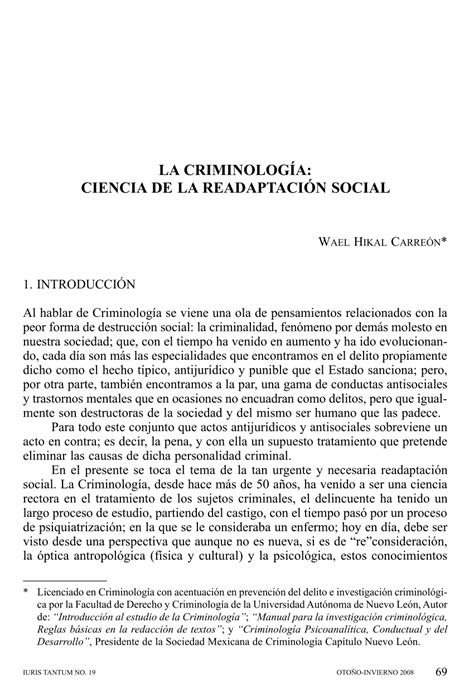 Pdf Criminología Ciencia De La Prevención Del Delito