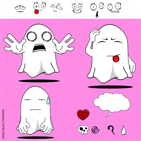 ghost funny cartoon set stock vector adobe stock