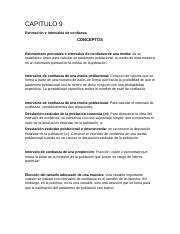 CAPITULO 9 docx CAPITULO 9 Estimación e intervalos de confianza