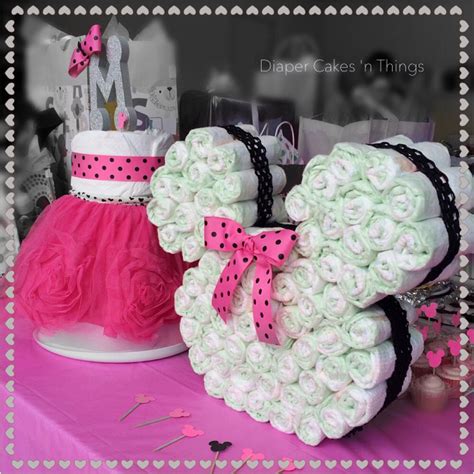 Minnie Mouse Diaper Cake Minnie Mouse Head With Ribbon Tutu Dress