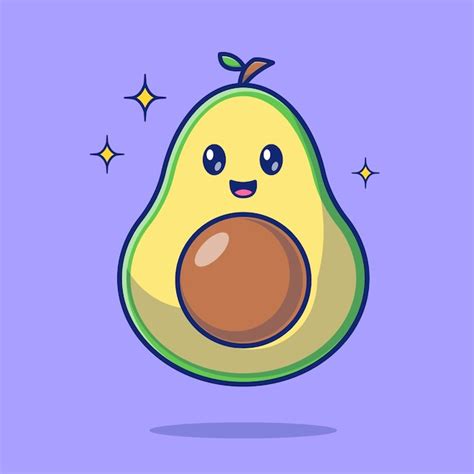 Ejemplo Lindo Del Icono Del Vector De La Historieta Del Aguacate