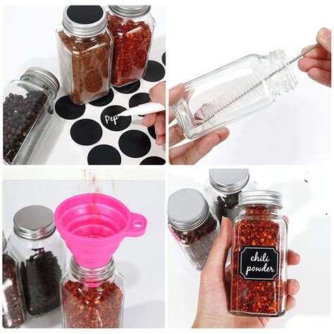 Square Glass Spice Containers 4oz Spice Jars Bottles Square 4 Oz Cruet