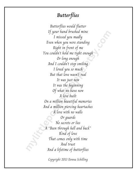 Butterflies Instant Digital Download Anniversary Poem Poem Etsy