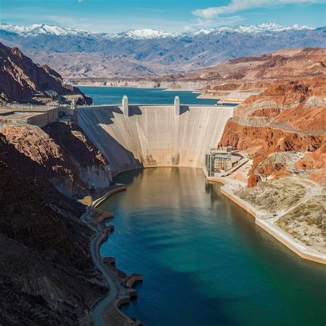 Premium Photo At Hoover Dam Nevada Arizona State Line