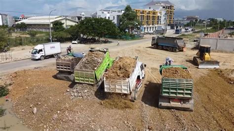 Full Video Great Team Work Komatsu Dr Px Dozer Pushing Soil Clear