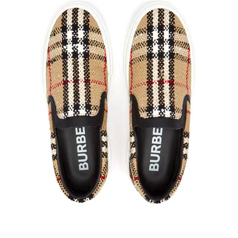 Burberry Curt Checked Slip On Sneaker Archive Beige Check End Uk