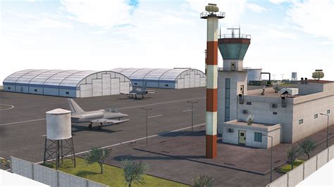 3D Model Military Airport Scene Model VR AR Low Poly CGTrader