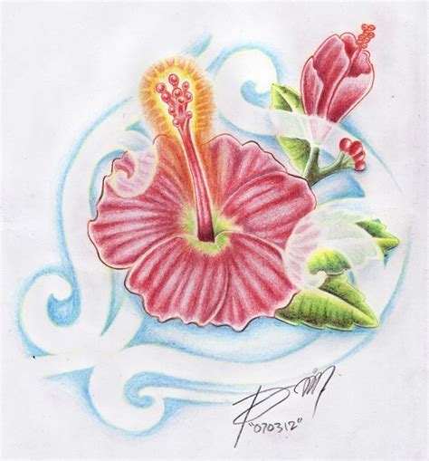 Flower Flower Drawing Drawing Colour Colour Done Stac Isc By Riki