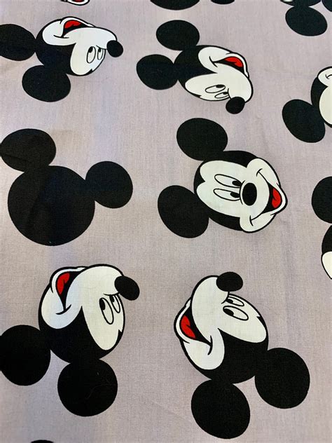 Disneys Mickey Mouse Fabric Cm Long X Cm Wide Piece Etsy