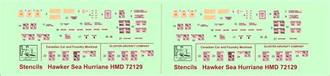 Hawker Sea Hurricane Stencils Set For Planes H Model Decals D